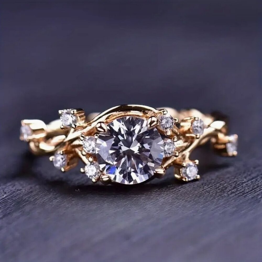 Moissanite 1-Carat Round Cut Ring Size 7
